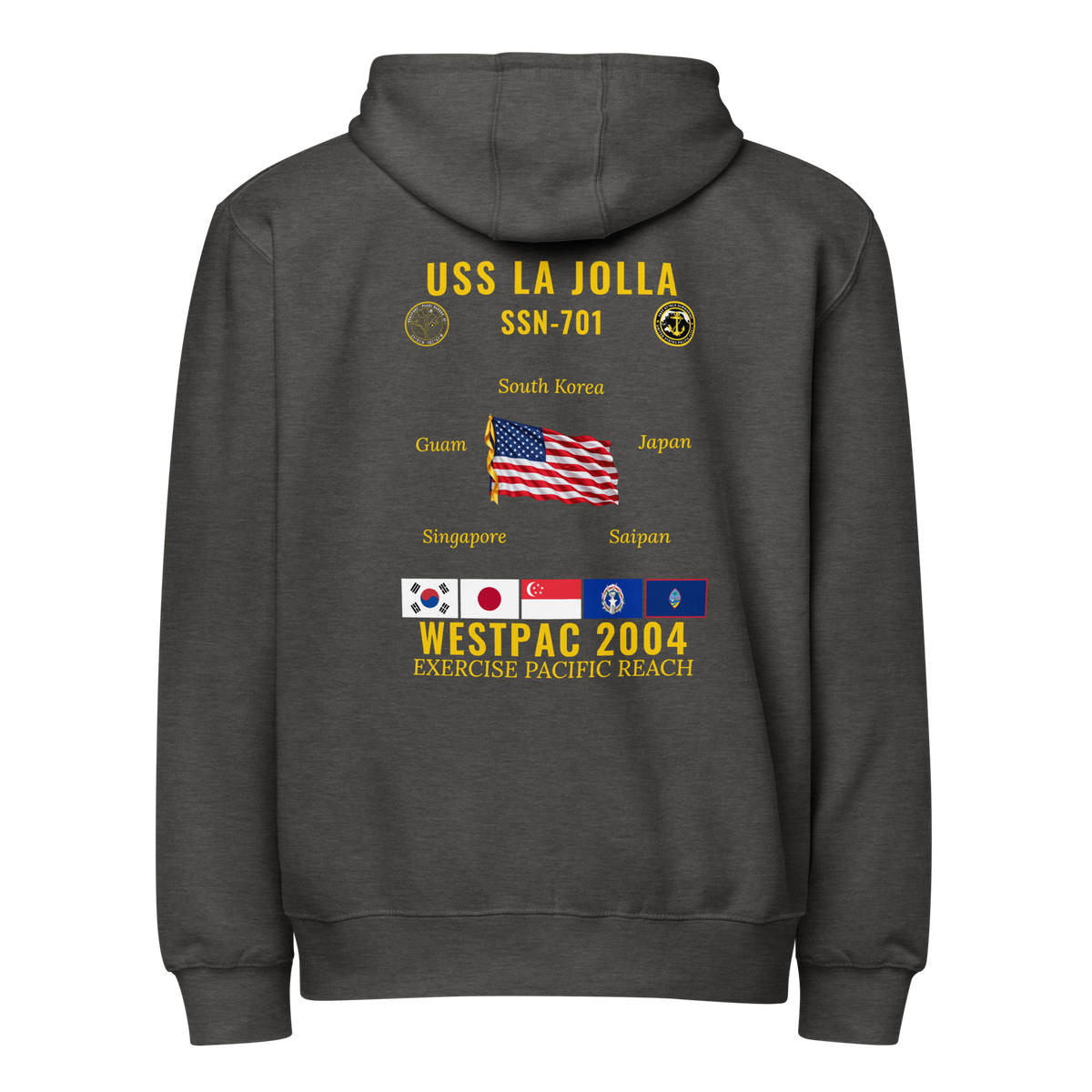 USS La Jolla (SSN-701) 2004 WestPac Cruise Zip Hoodie