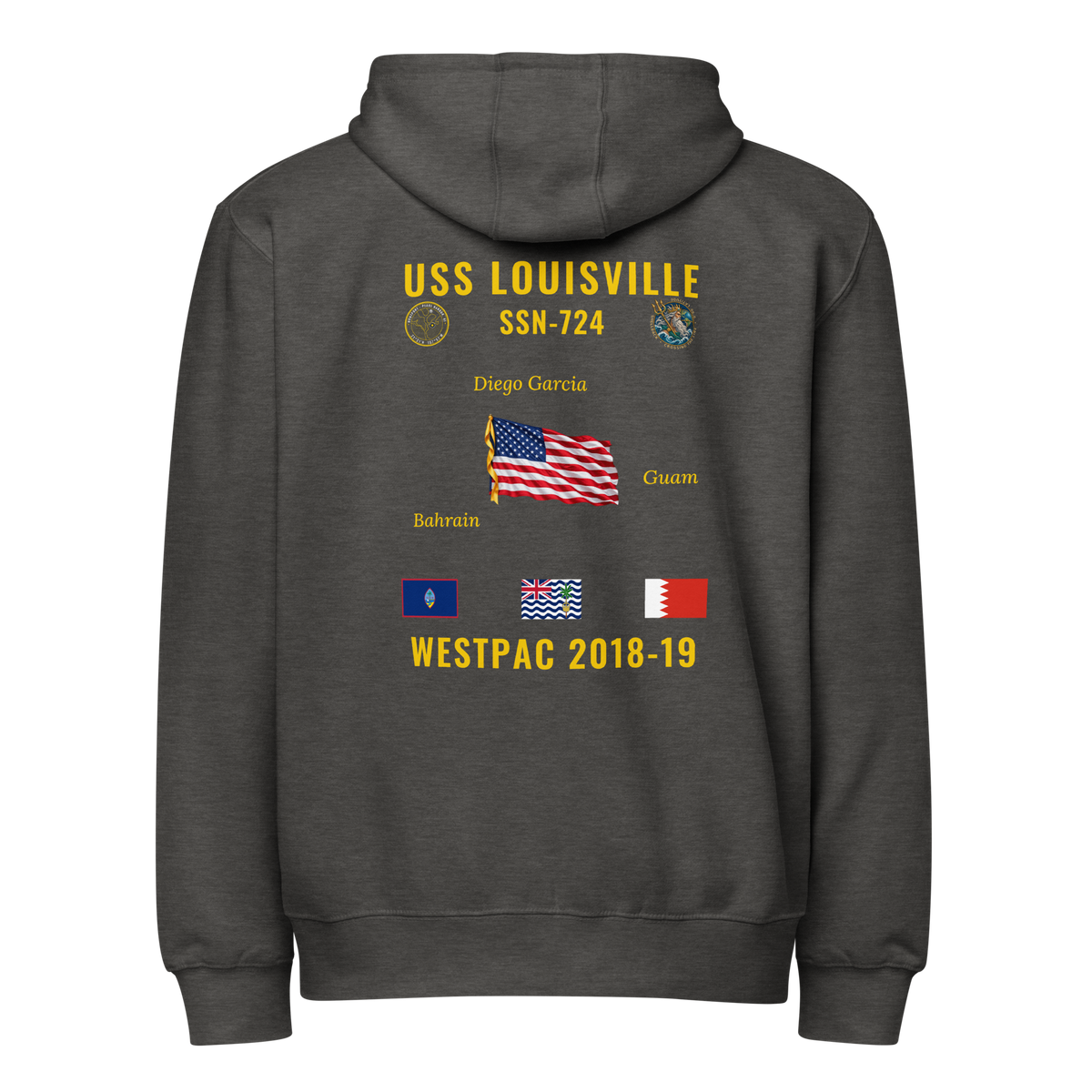 USS Louisville (SSN-724) 2018-19 WestPac Cruise Zip Hoodie