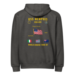 USS Memphis (SSN-691) 1980-81 World Cruise Zip Hoodie