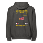 USS Mississippi (SSN-782) 2017-18 WestPac Cruise Zip Hoodie