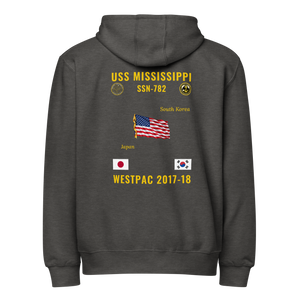 USS Mississippi (SSN-782) 2017-18 WestPac Cruise Zip Hoodie
