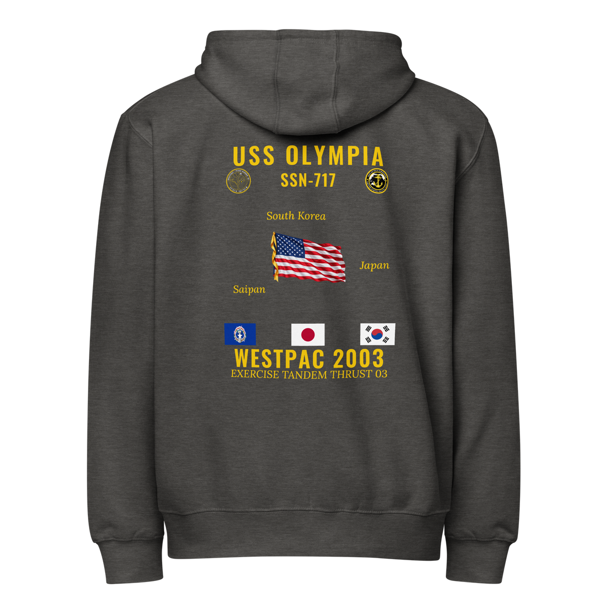 USS Olympia (SSN-717) 2003 WestPac Cruise Zip Hoodie