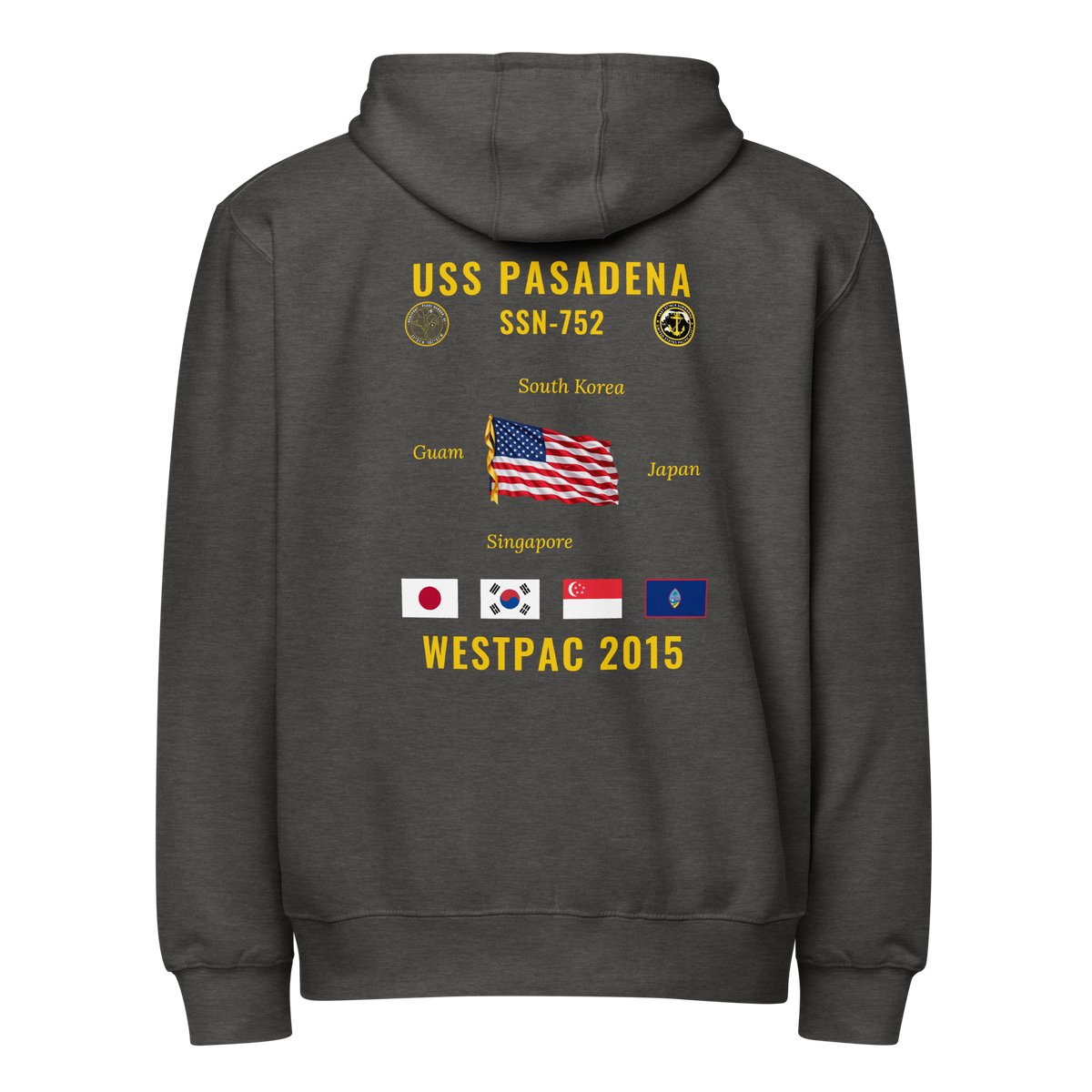 USS Pasadena (SSN-752) 2015 WestPac Cruise Zip Hoodie