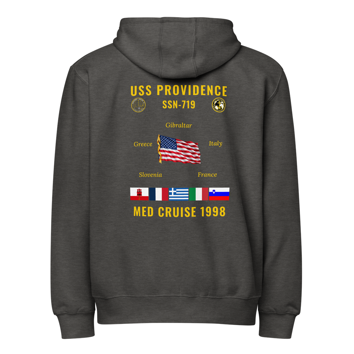 USS Providence (SSN-719) 1998 Med Cruise Zip Hoodie