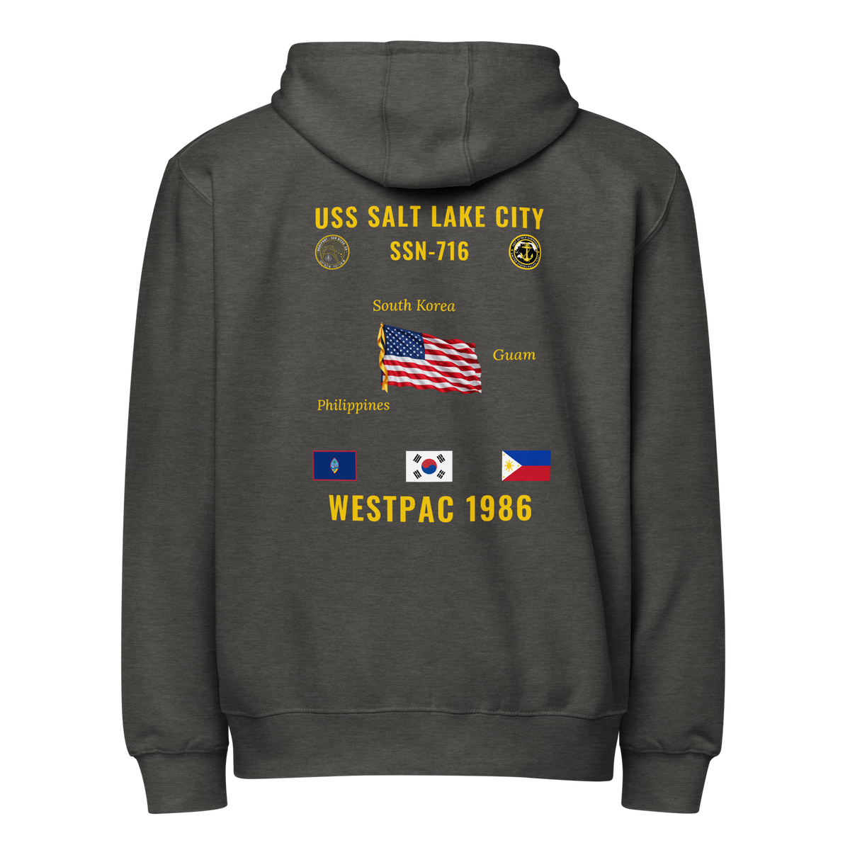 USS Salt Lake City (SSN-716) 1986 WestPac Cruise Zip Hoodie