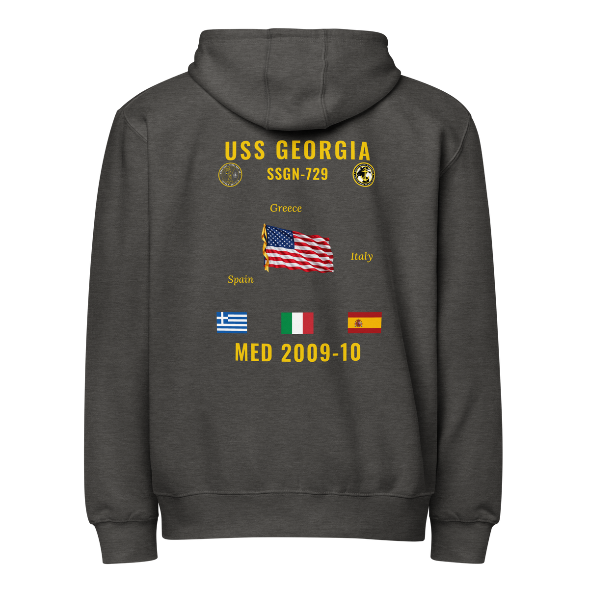 USS Georgia (SSGN-729) 2009-10 Med Cruise Zip Hoodie