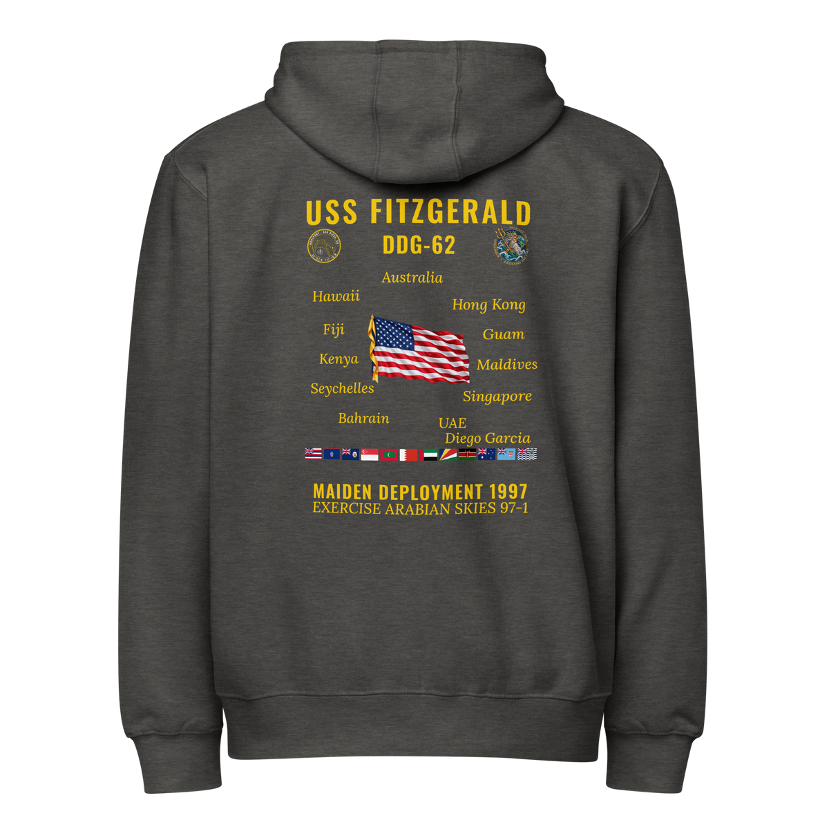 USS Fitzgerald (DDG-62) 1997 Maiden Deployment Cruise Zip Hoodie