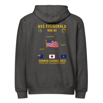USS Fitzgerald (DDG-62) 2015 Summer Patrol Cruise Zip Hoodie