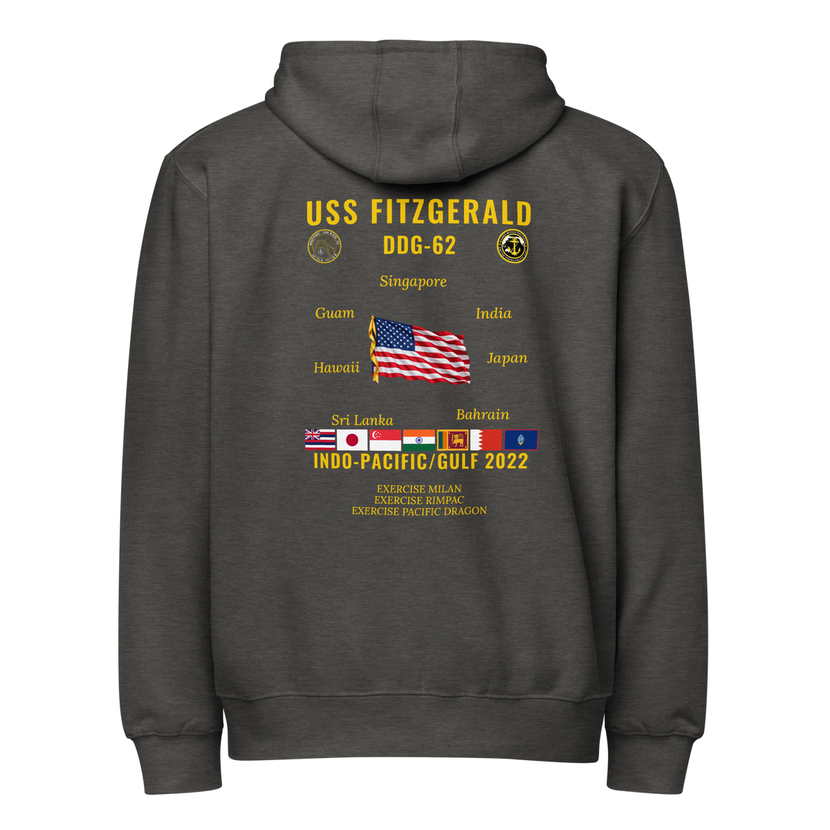 USS Fitzgerald (DDG-62) 2022 Indo-pacific/Gulf Cruise Zip Hoodie