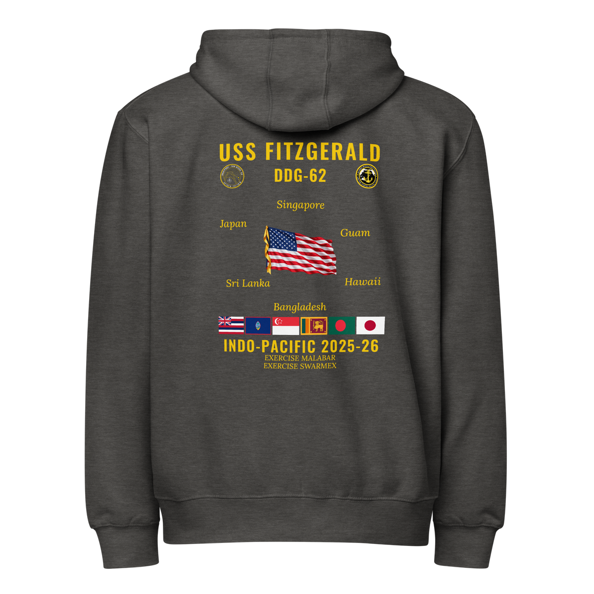USS Fitzgerald (DDG-62) 2025-26 Indo-pacific Cruise Zip Hoodie