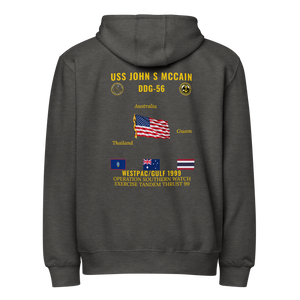 USS John S McCain (DDG-56) 1999 WestPac/Gulf Cruise Zip Hoodie