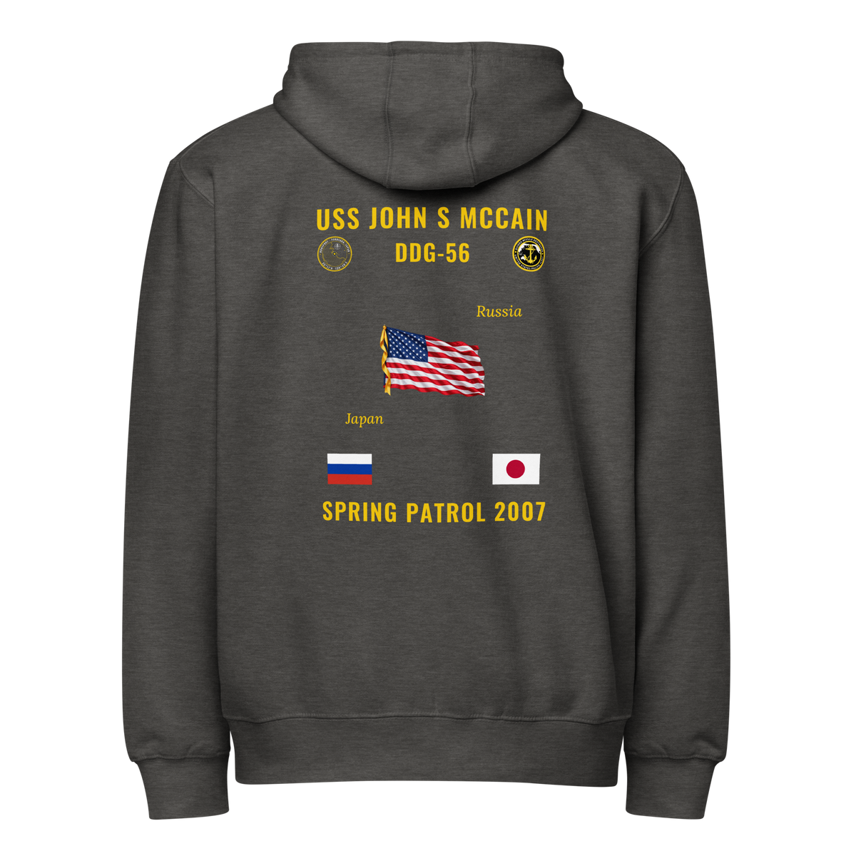 USS John S McCain (DDG-56) 2007 Spring Patrol Cruise Zip Hoodie