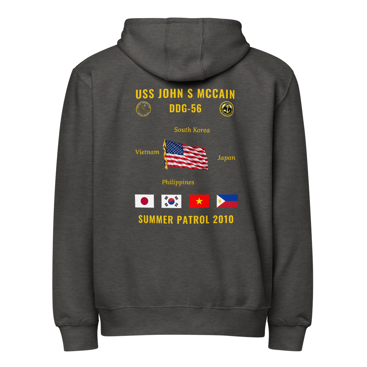 USS John S McCain (DDG-56) 2010 Summer Patrol Cruise Zip Hoodie