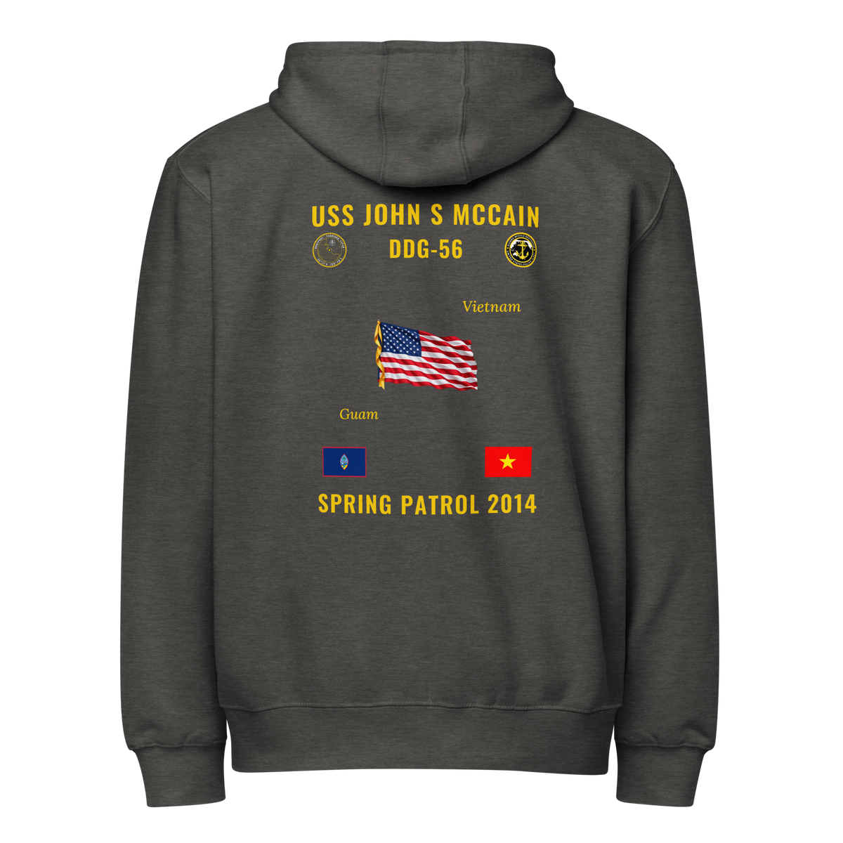 USS John S McCain (DDG-56) 2014 Spring Patrol Cruise Zip Hoodie