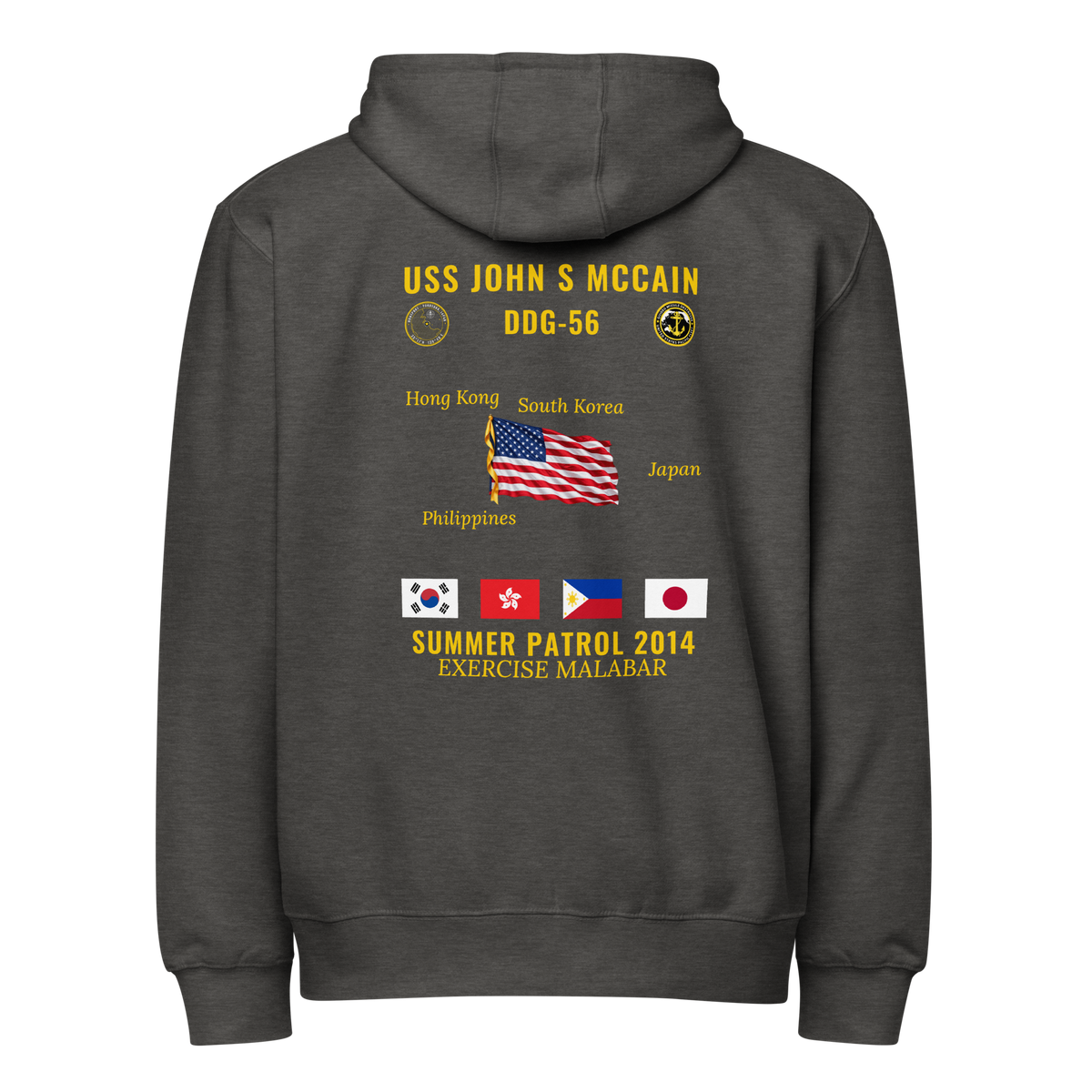 USS John S McCain (DDG-56) 2014 Summer Patrol Cruise Zip Hoodie