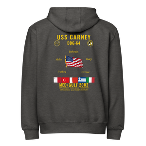 USS Carney (DDG-64) 2002 Med/Gulf Cruise Zip Hoodie