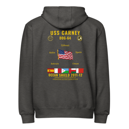 USS Carney (DDG-64) 2011-12 Ocean Shield Cruise Zip Hoodie