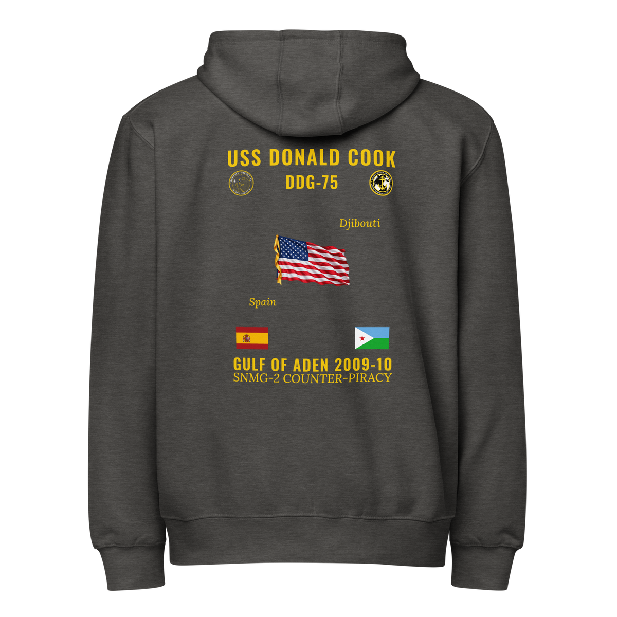 USS Donald Cook (DDG-75) 2009-10 Gulf Of Aden Cruise Zip Hoodie