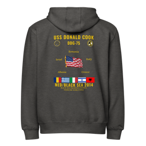 USS Donald Cook (DDG-75) 2014 Med/Black Sea Cruise Zip Hoodie
