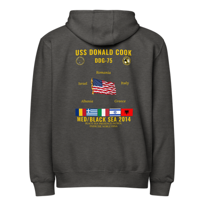 USS Donald Cook (DDG-75) 2014 Med/Black Sea Cruise Zip Hoodie