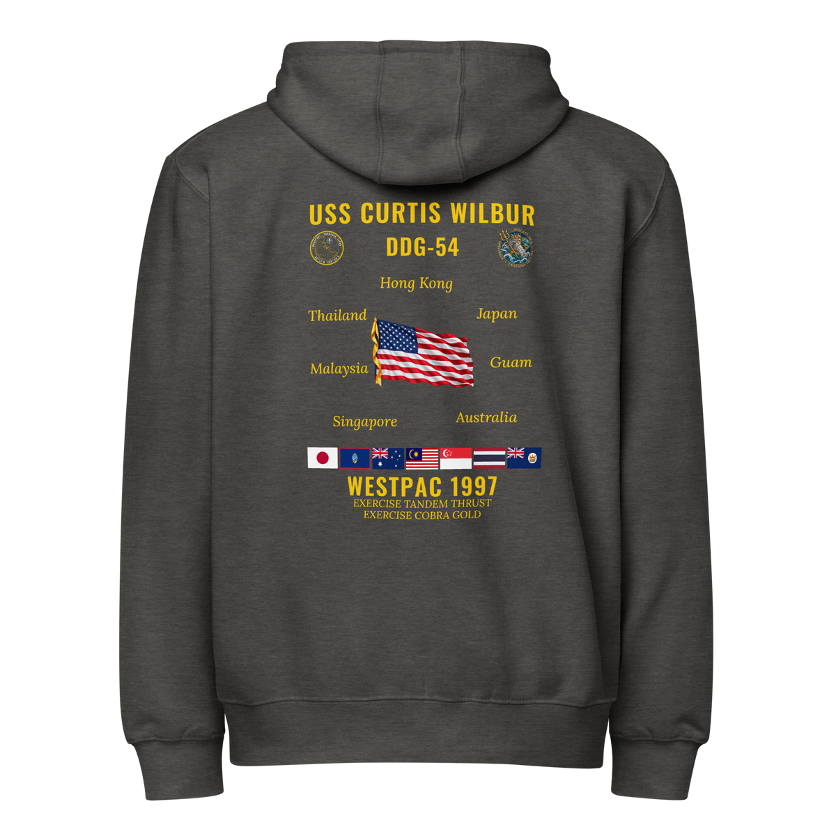 USS Curtis Wilbur (DDG-54) 1997 WestPac Cruise Zip Hoodie