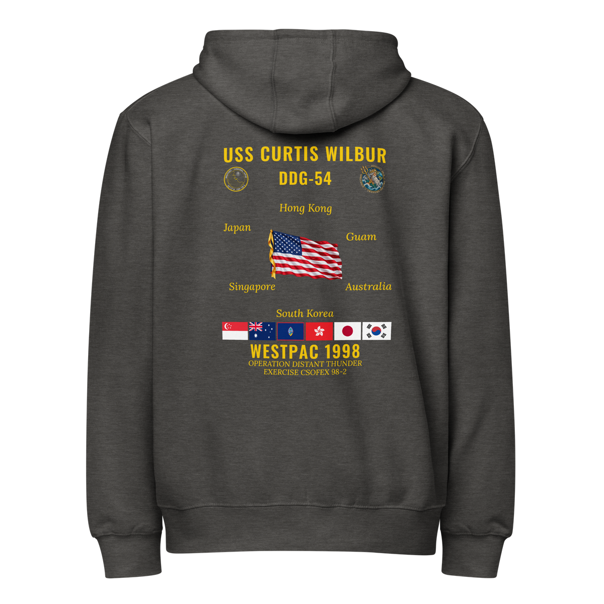 USS Curtis Wilbur (DDG-54) 1998 WestPac Cruise Zip Hoodie