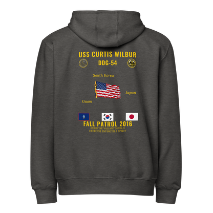 USS Curtis Wilbur (DDG-54) 2016 Fall Patrol Cruise Zip Hoodie