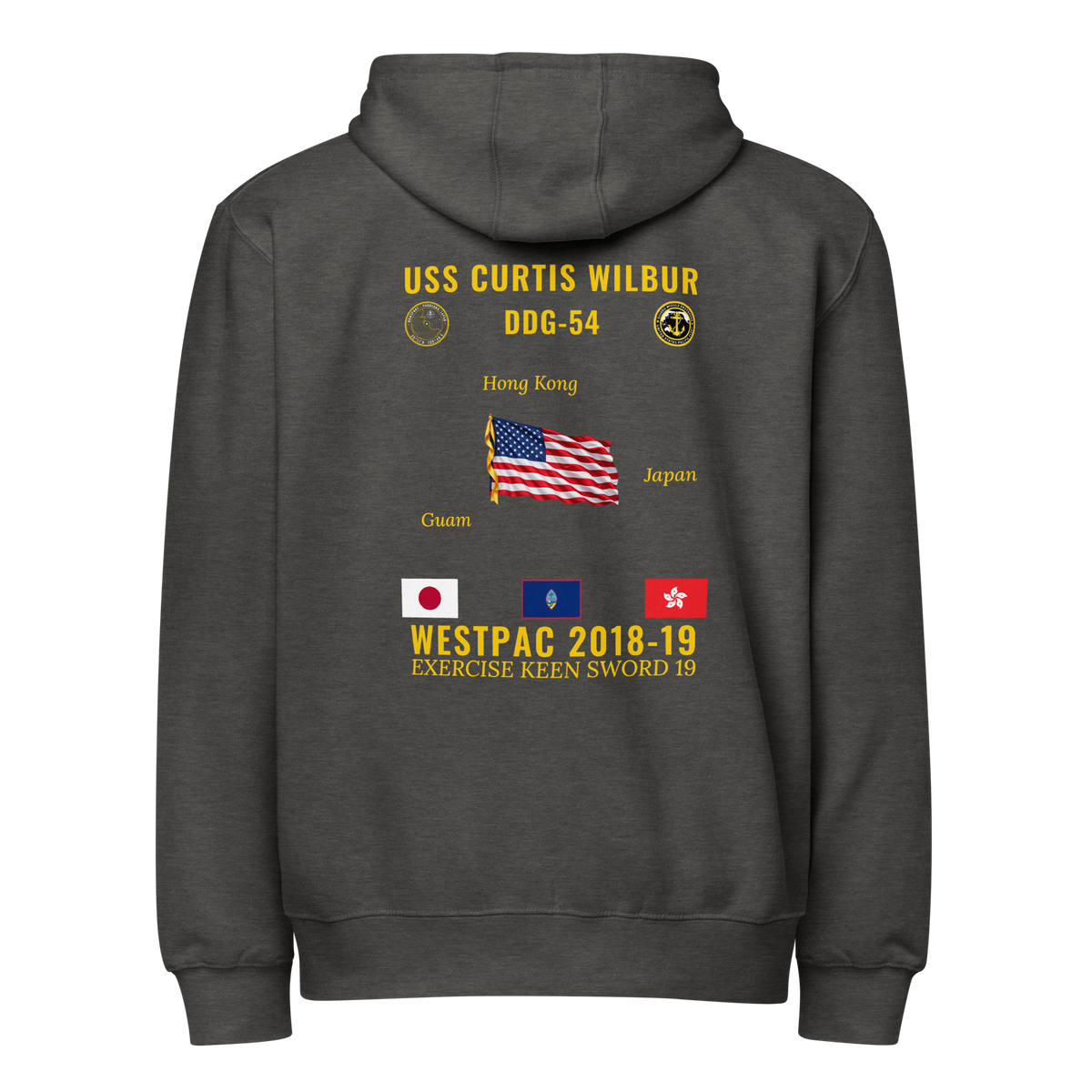 USS Curtis Wilbur (DDG-54) 2018-19 WestPac Cruise Zip Hoodie