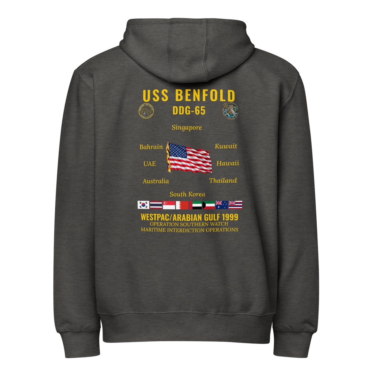 USS Benfold (DDG-65) 1999 WestPac/Arabian Gulf Cruise Zip Hoodie