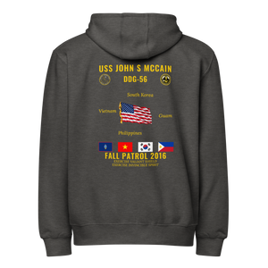 USS John S McCain (DDG-56) 2016 Fall Patrol Cruise Zip Hoodie