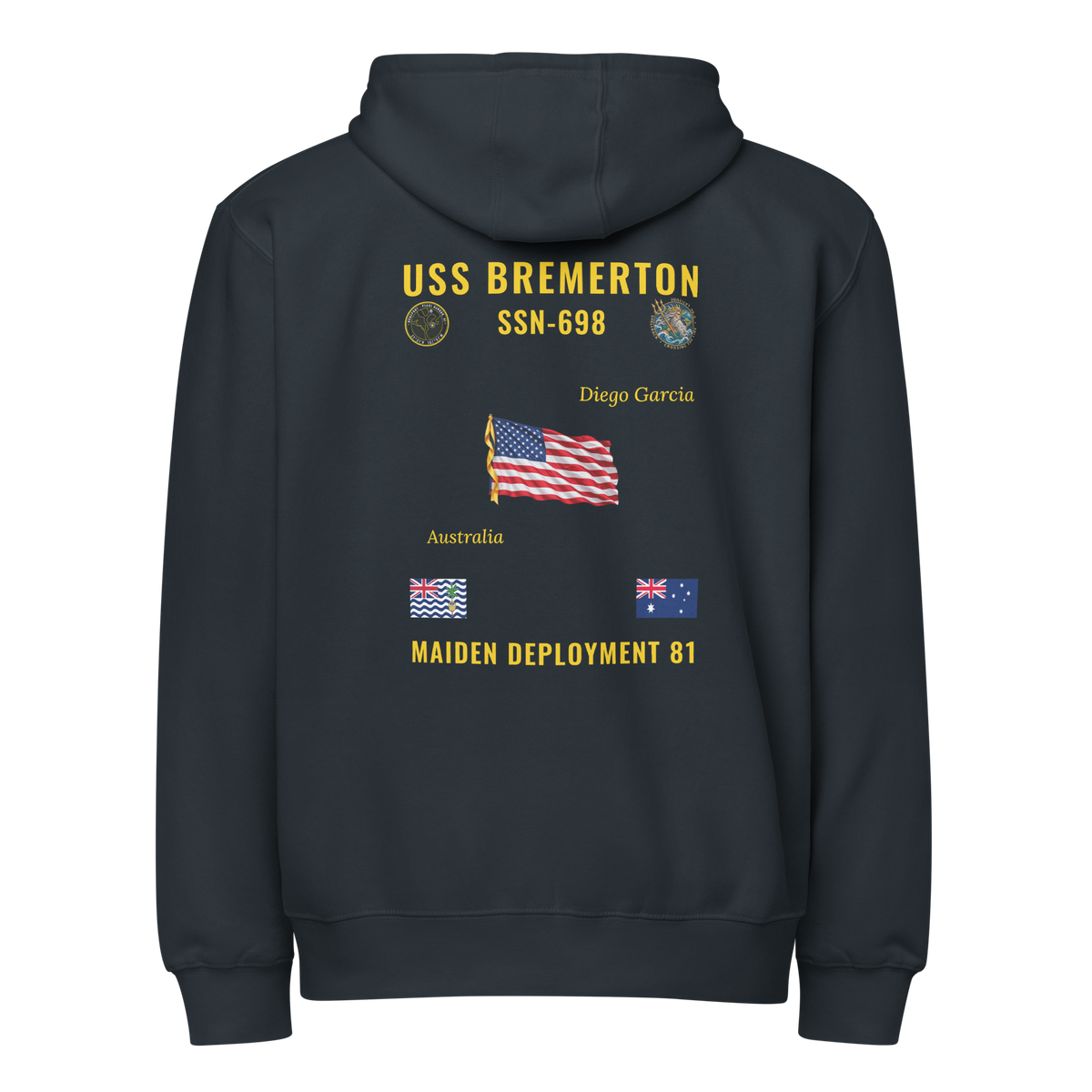 USS Bremerton (SSN-698) 1981 Maiden Voyage Cruise Zip Hoodie