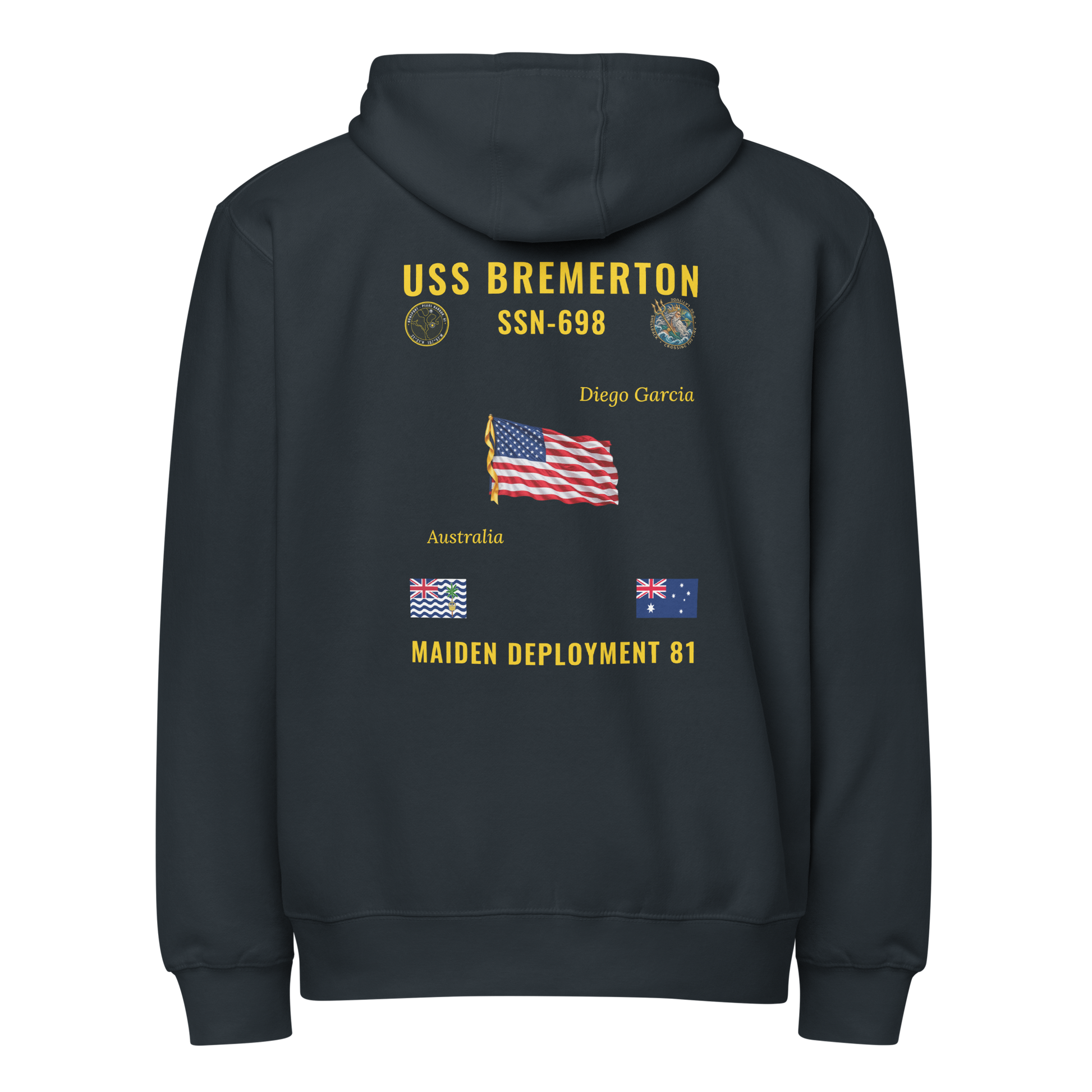 USS Bremerton (SSN-698) 1981 Maiden Voyage Cruise Zip Hoodie