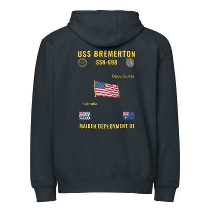 USS Bremerton (SSN-698) 1981 Maiden Voyage Cruise Zip Hoodie