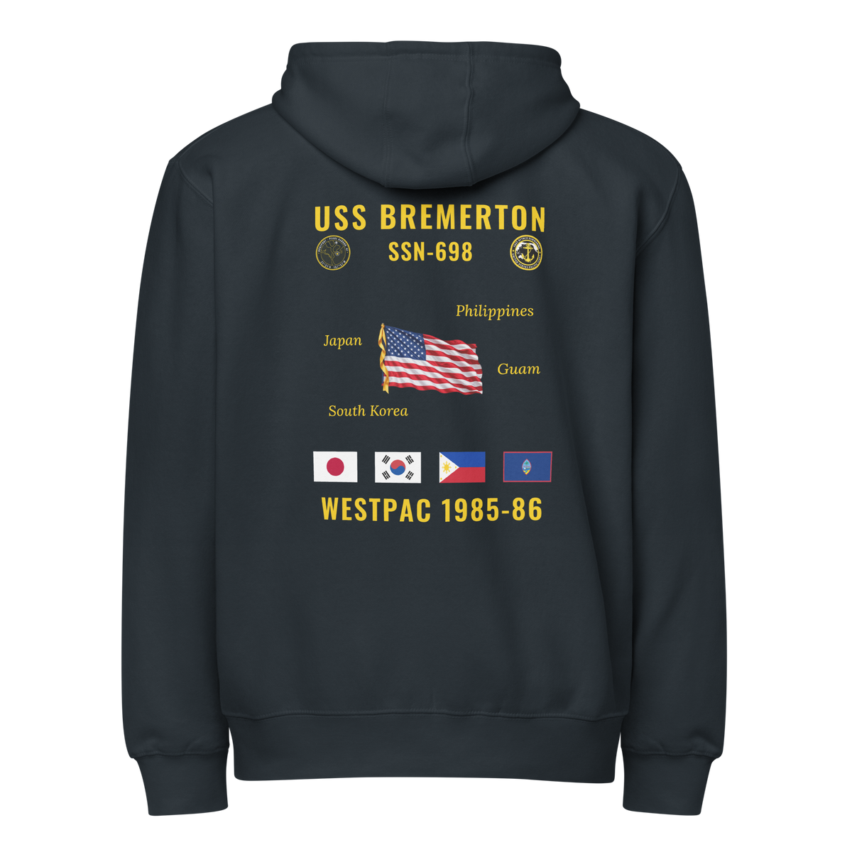 USS Bremerton (SSN-698) 1985-86 WestPac Cruise Zip Hoodie
