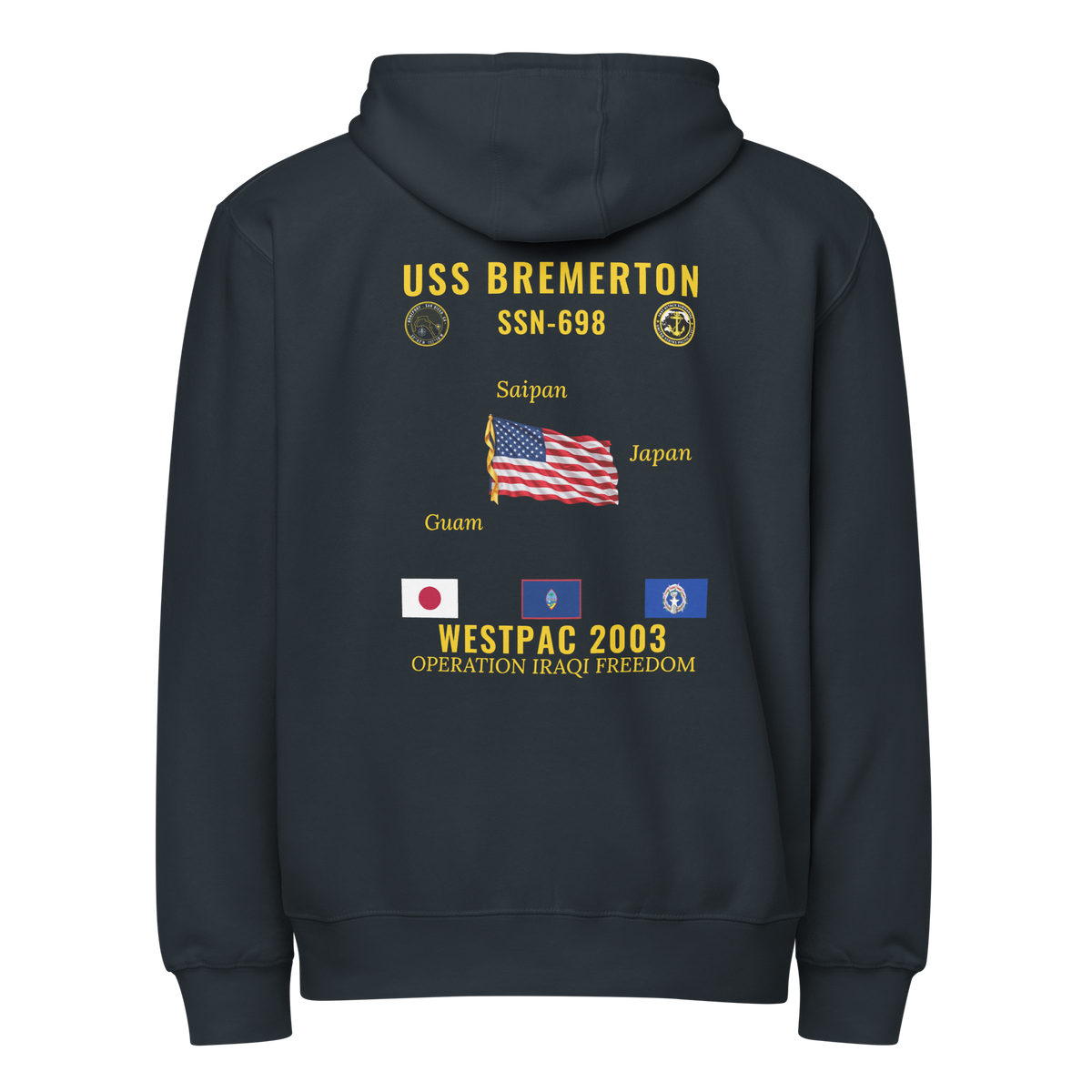 USS Bremerton (SSN-698) 2003 WestPac Cruise Zip Hoodie