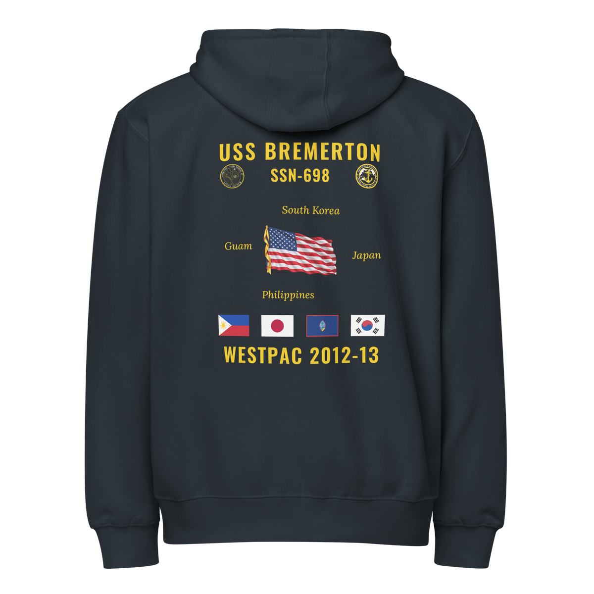 USS Bremerton (SSN-698) 2012-13 WestPac Cruise Zip Hoodie