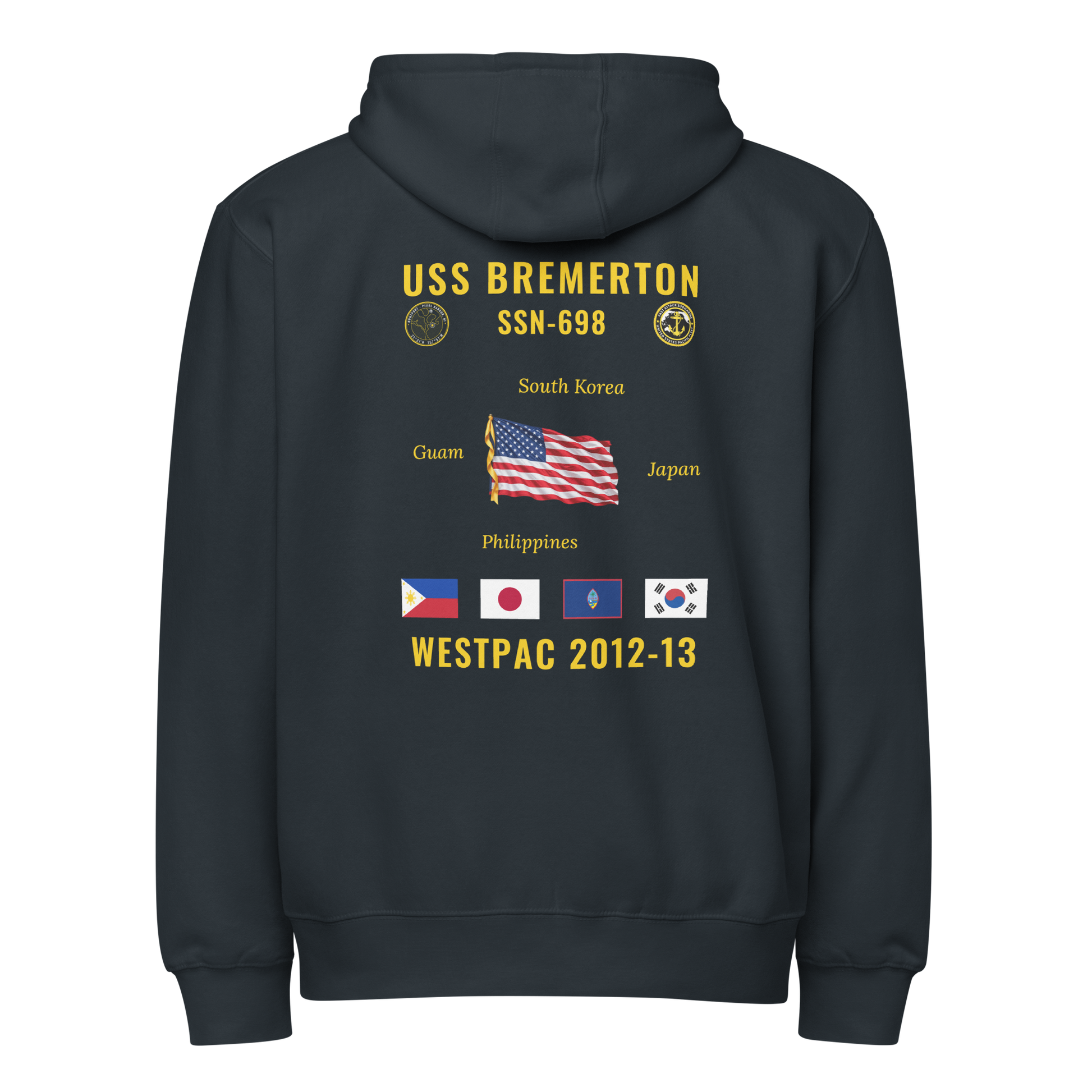 USS Bremerton (SSN-698) 2012-13 WestPac Cruise Zip Hoodie