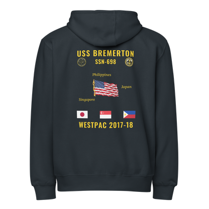 USS Bremerton (SSN-698) 2017-18 WestPac Cruise Zip Hoodie
