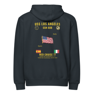 USS Los Angeles (SSN-688) 1977 Med Cruise Zip Hoodie