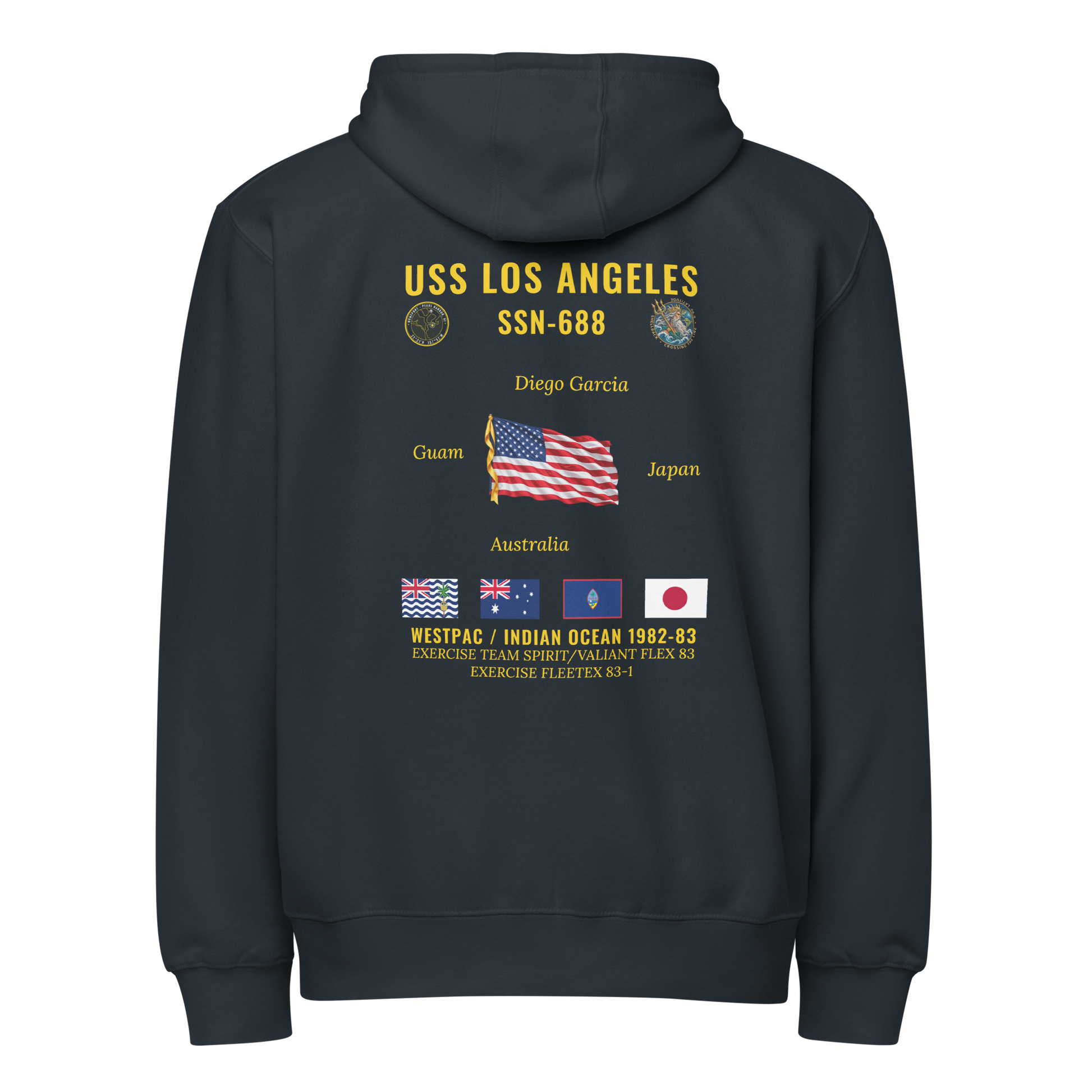 USS Los Angeles (SSN-688) 1982-83 WestPac/Indian Ocean Cruise Zip Hoodie
