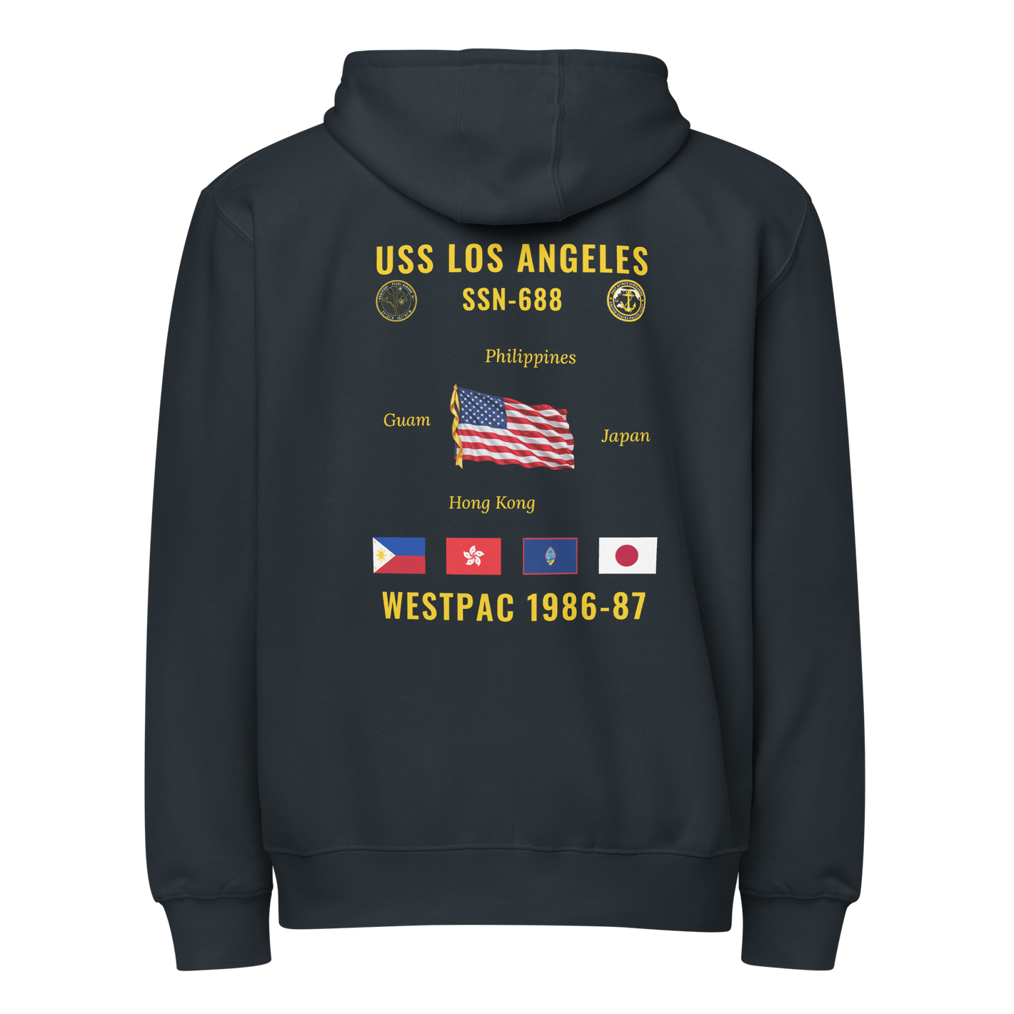 USS Los Angeles (SSN-688) 1986-87 WestPac Cruise Zip Hoodie