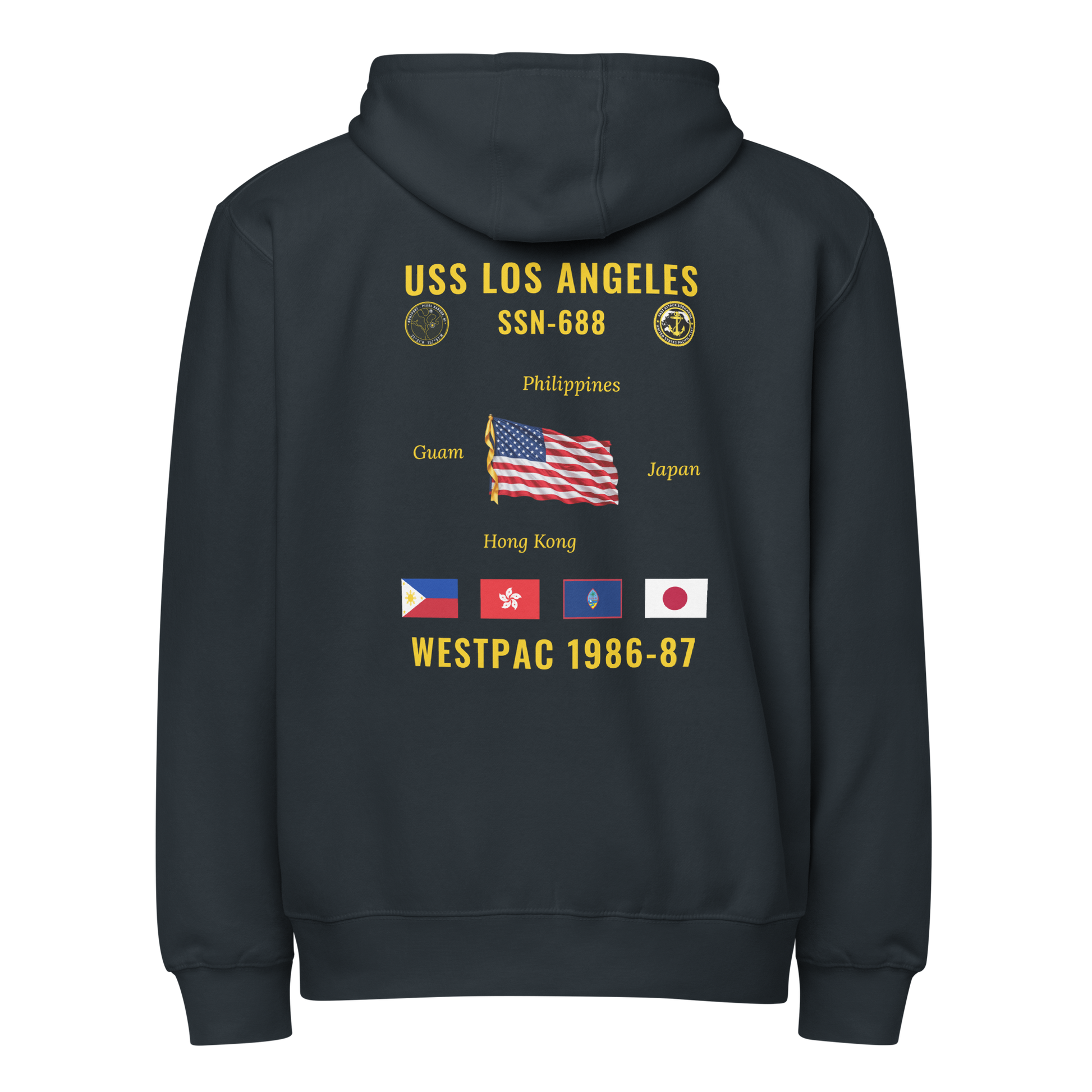 USS Los Angeles (SSN-688) 1986-87 WestPac Cruise Zip Hoodie
