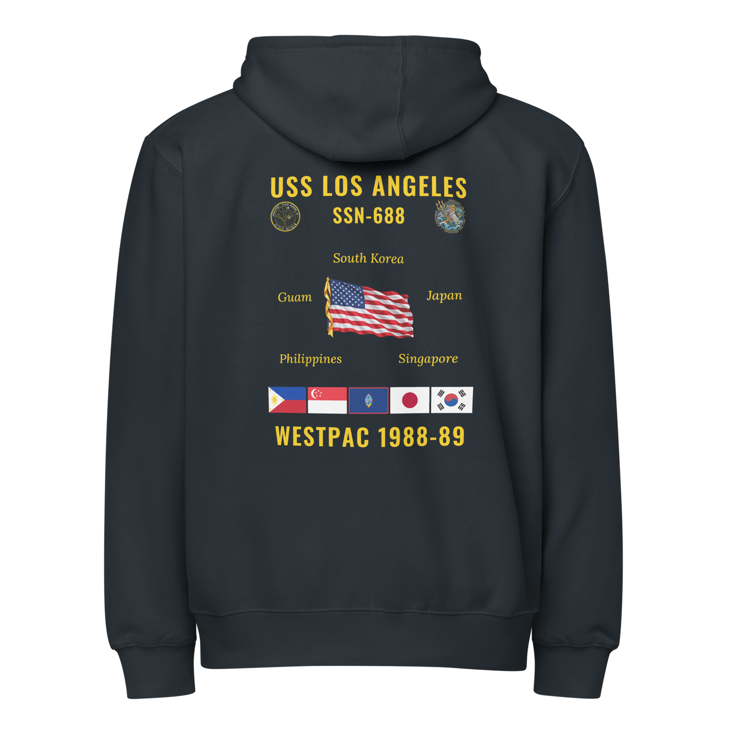 USS Los Angeles (SSN-688) 1988-89 WestPac Cruise Zip Hoodie