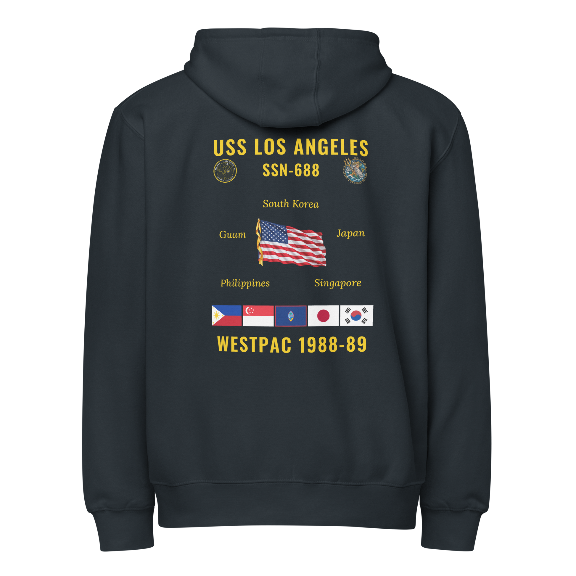 USS Los Angeles (SSN-688) 1988-89 WestPac Cruise Zip Hoodie