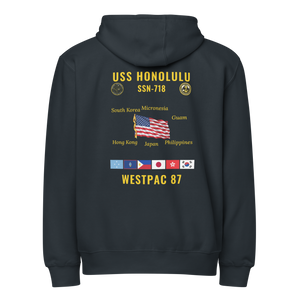 USS Honolulu (SSN-718) 1987 WestPac Cruise Zip Hoodie
