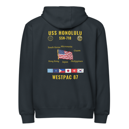 USS Honolulu (SSN-718) 1987 WestPac Cruise Zip Hoodie