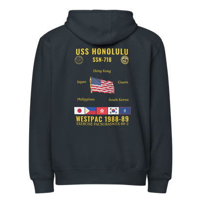 USS Honolulu (SSN-718) 1988-89 WestPac Cruise Zip Hoodie