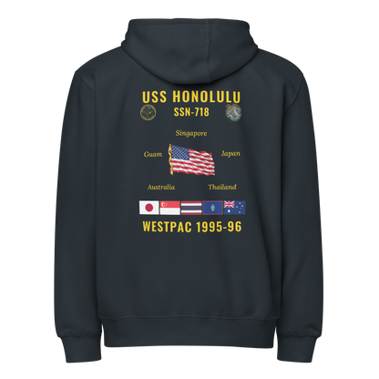 USS Honolulu (SSN-718) 1995-96 WestPac Cruise Zip Hoodie