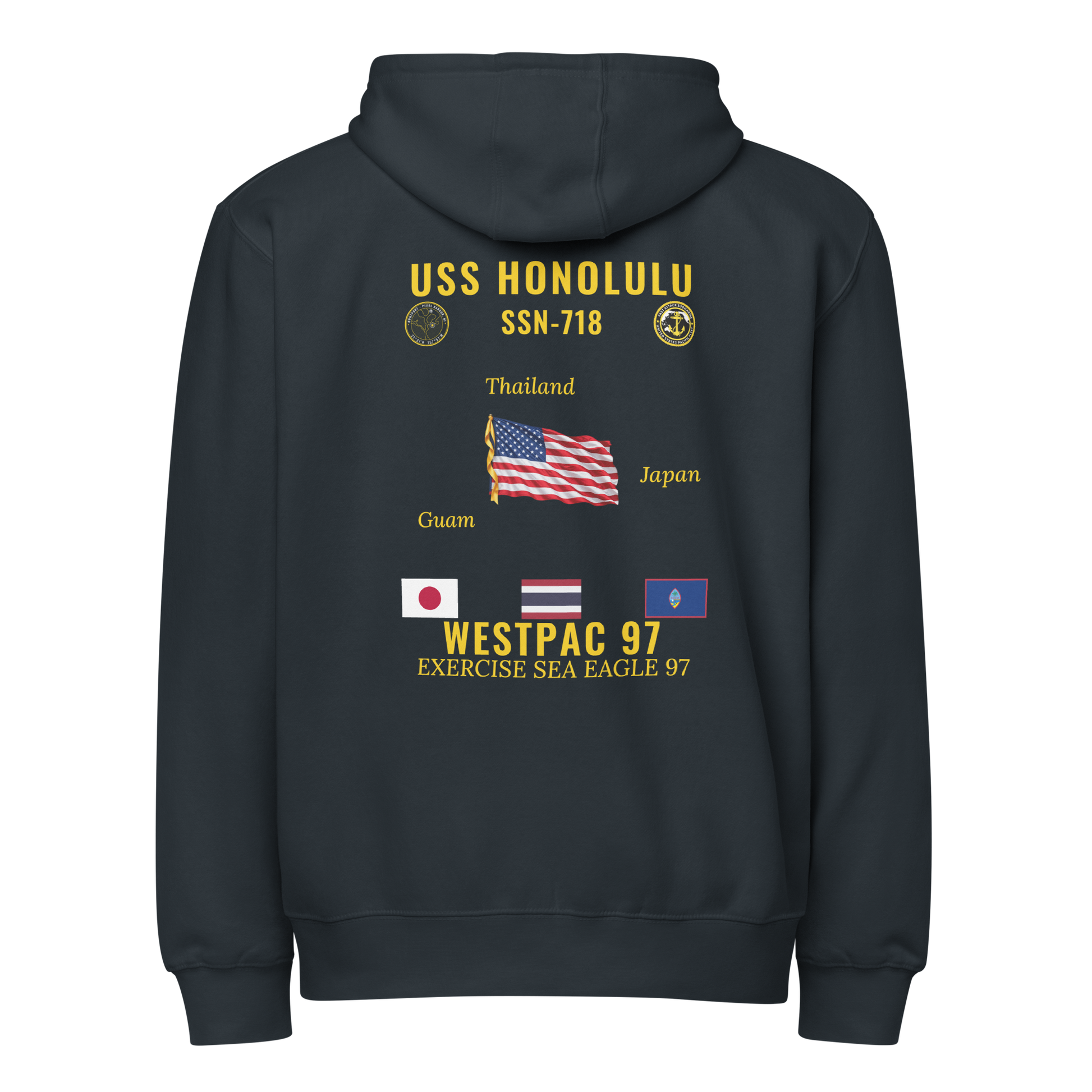 USS Honolulu (SSN-718) 1997 WestPac Cruise Zip Hoodie