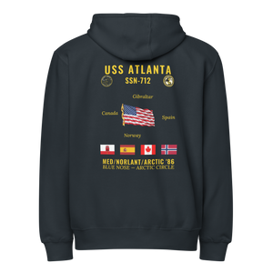 USS Atlanta (SSN-712) 1986 Med/NORLANT/Arctic Cruise Zip Hoodie